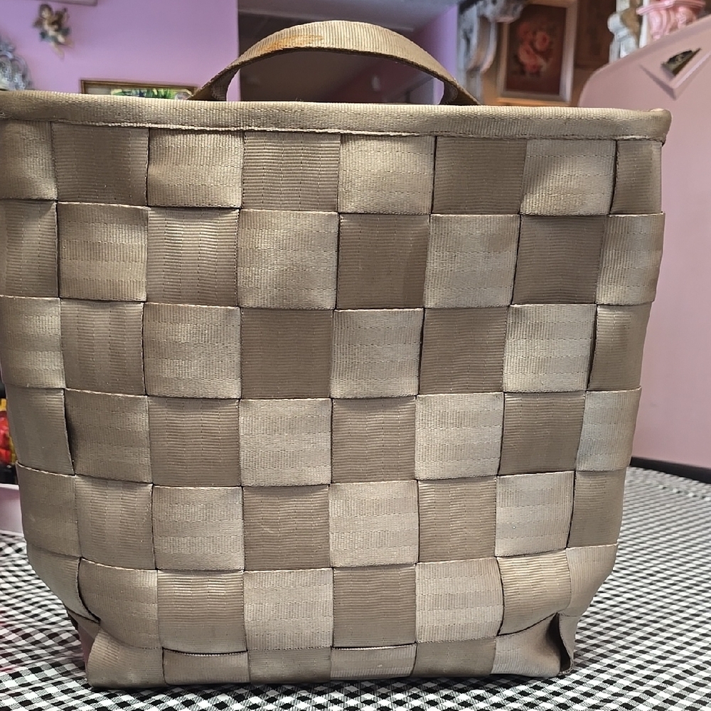 Woven Tan Tote Bag